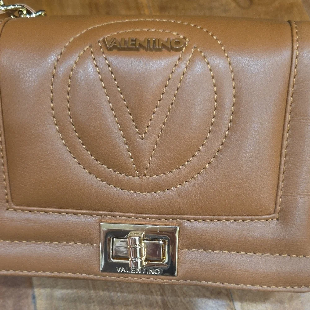 Valentino Camel Leather Crossbody Bag - Picture 2 of 10